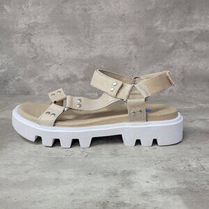 Ca'Shott Caalison‎ Chunky Sandal Womens Size 10.5 Tan Leather Coopenhagen New